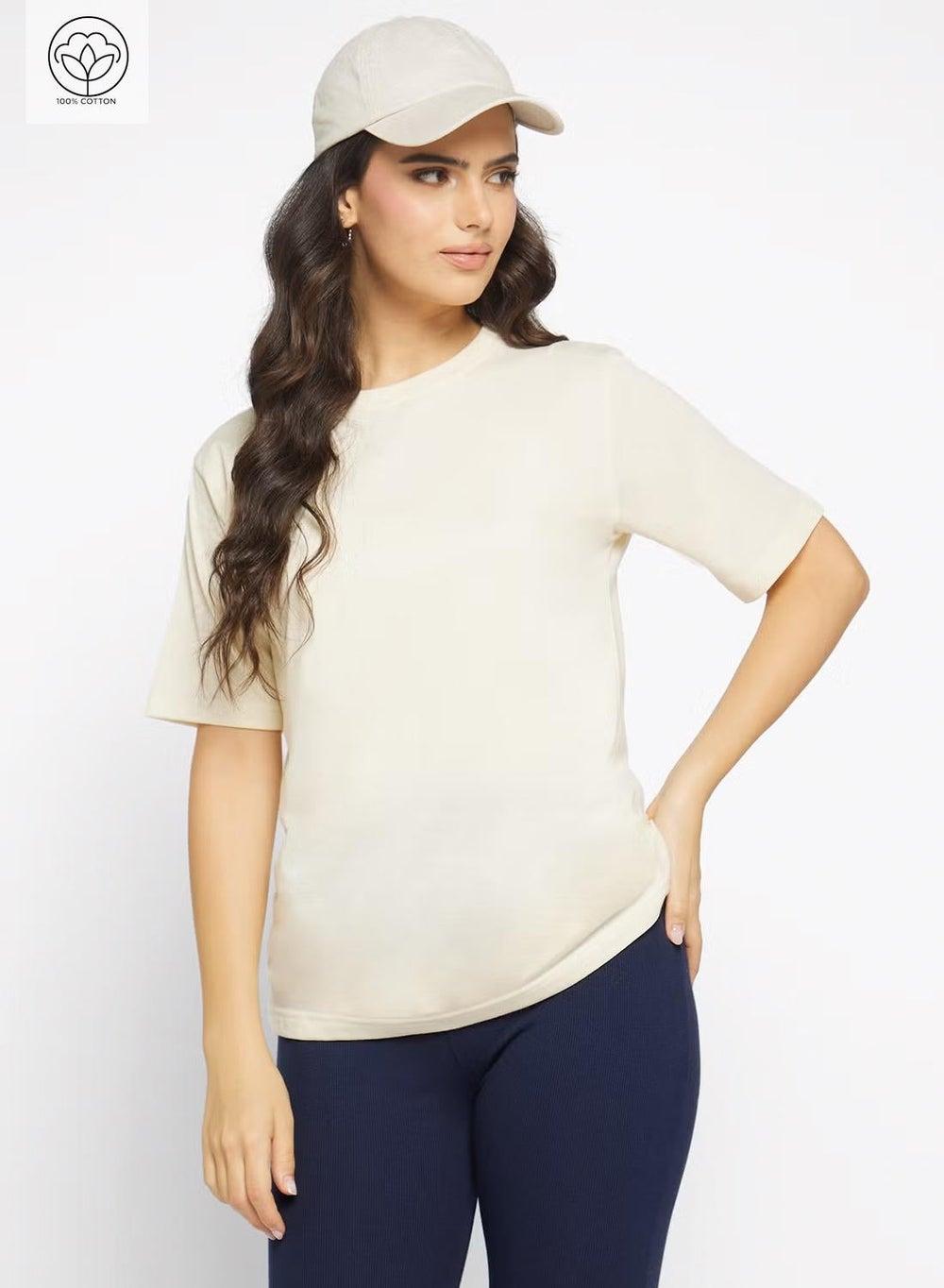 Cotton Oversize Crew Neck T-Shirt - Image 1
