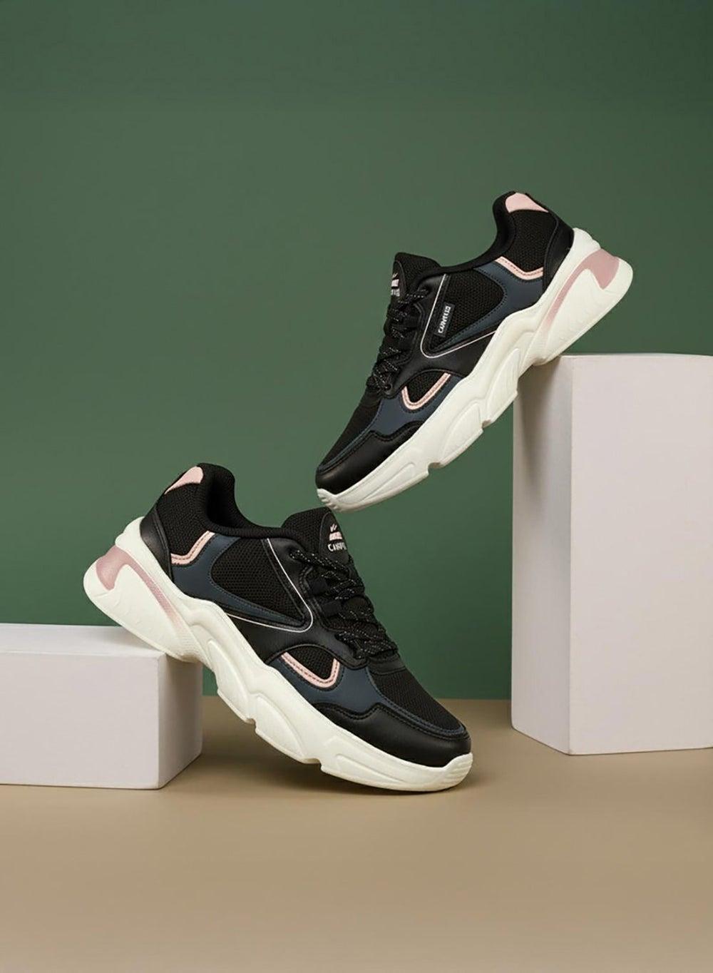 Women’s Black Sneakers with Pink Accent for Daily Wear - Image 1