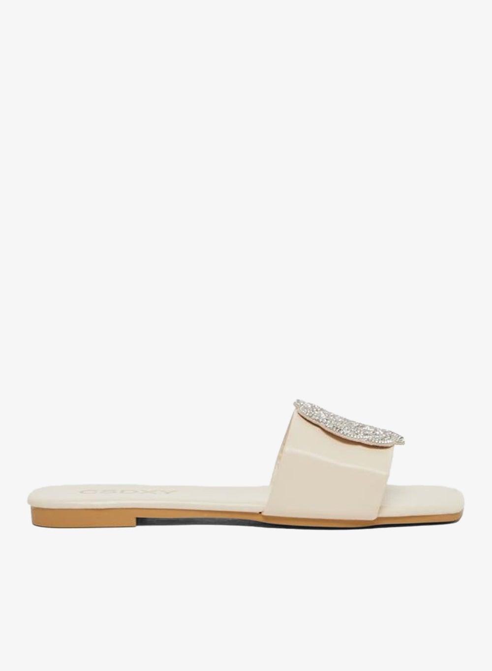 Embellished Flower Strap Flat Sandals - Image 1