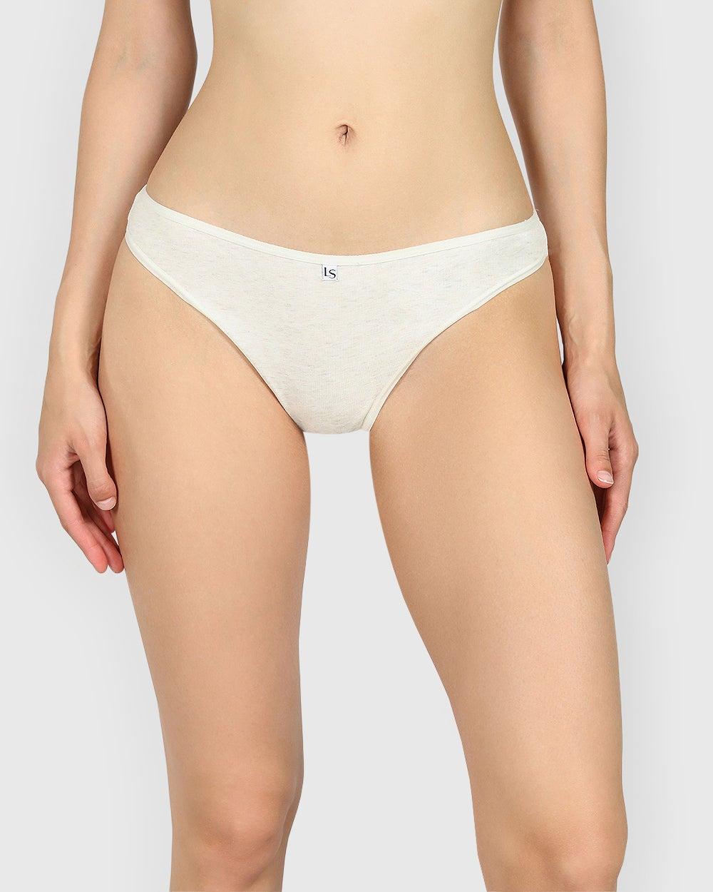La Senza Trendy Cheeky Bikini Panty in Oatmeal Heather - Image 1