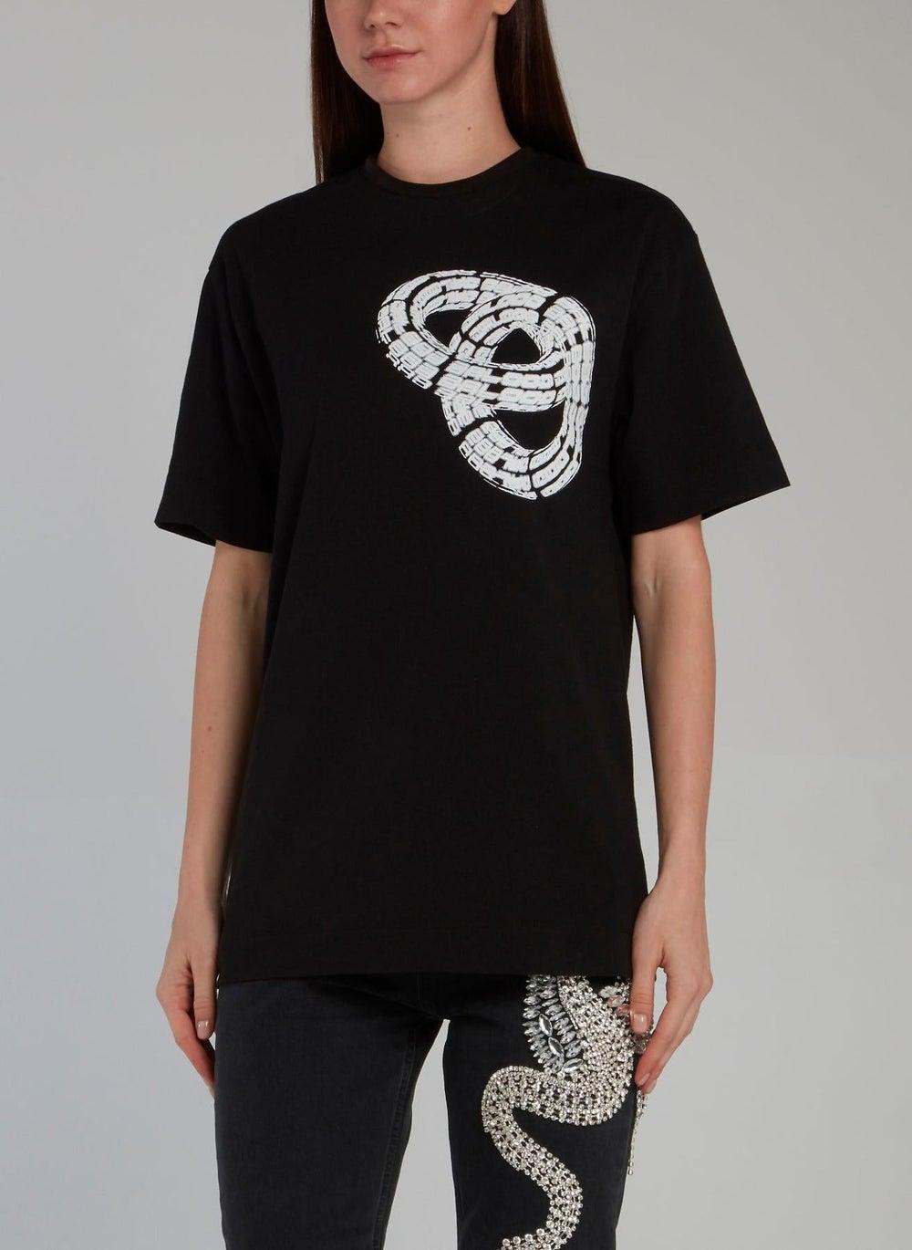 Black 3D Print Crewneck T-Shirt by Dalood - Image 1