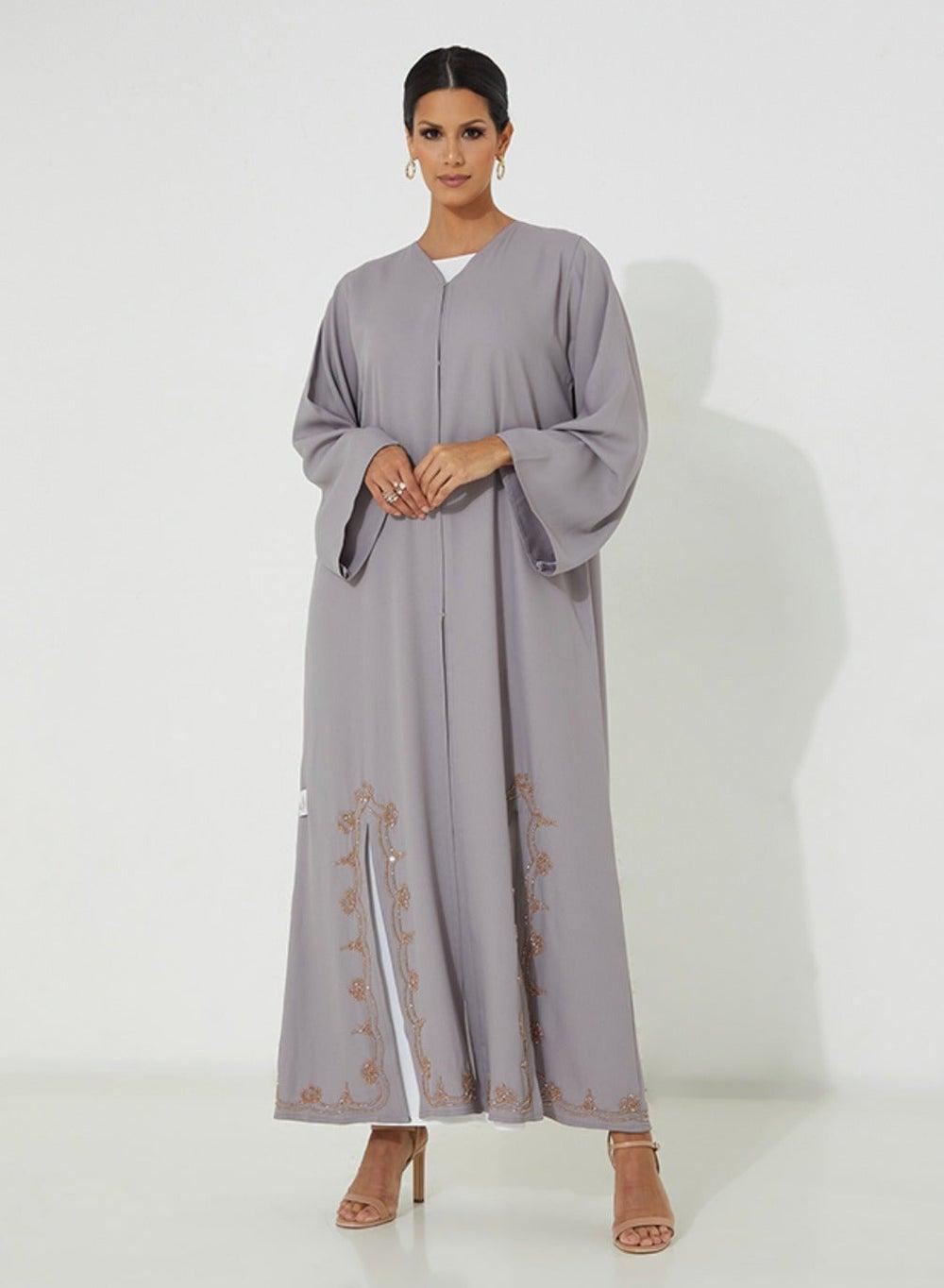 Occasional Embroidered Abaya Set with Inner Dress - Image 1