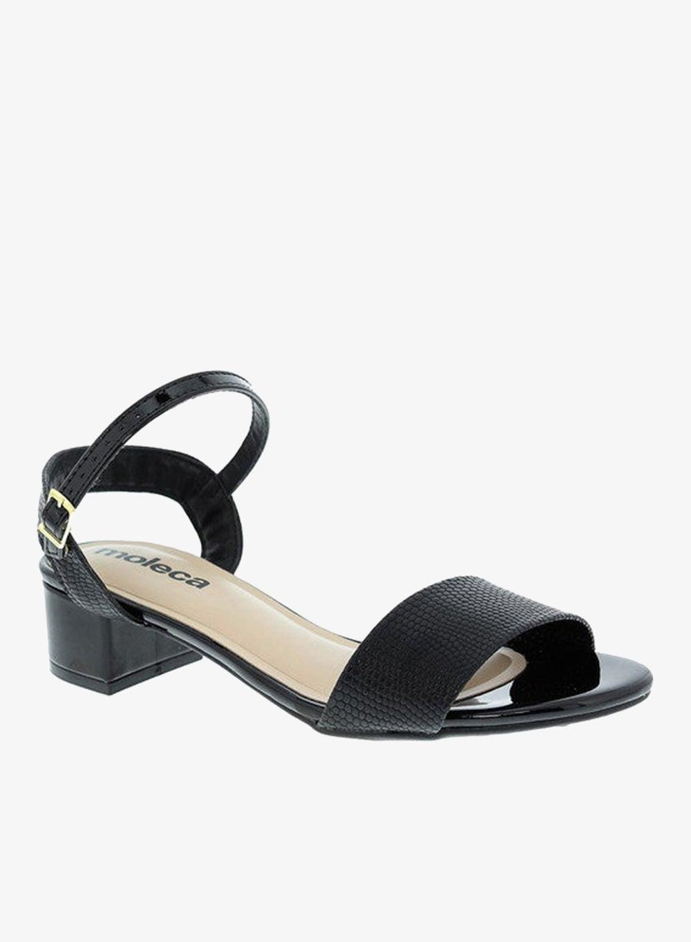 Mid Heel Sling Back Sandals with Ankle Strap - Image 1