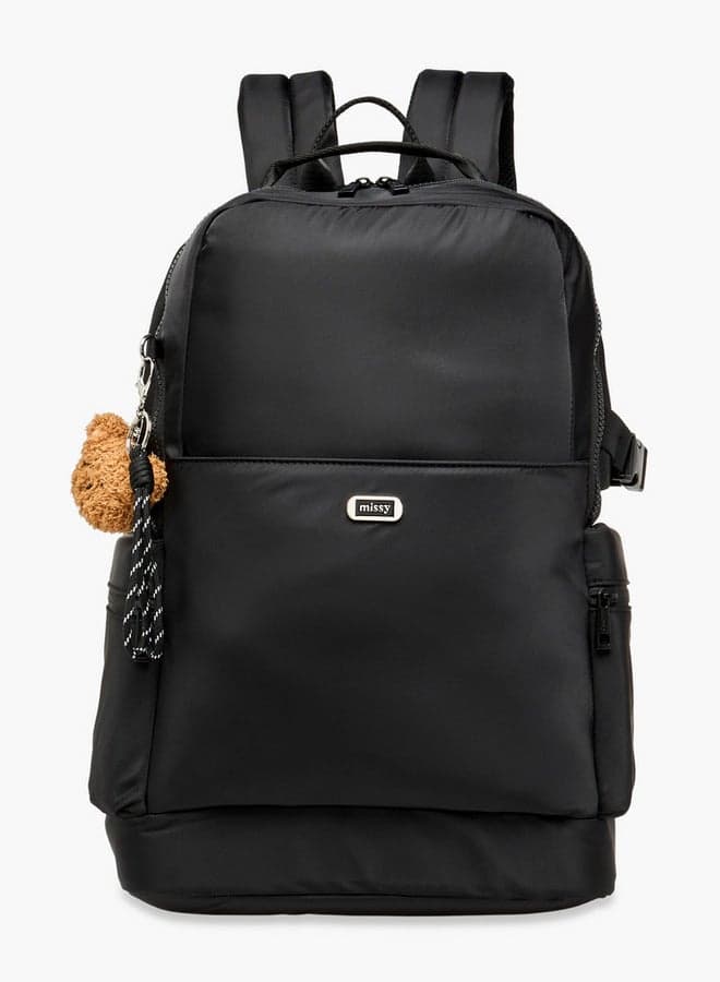Solid Backpack with Adjustable Straps and Zip Closure, 29x32x48 cms - Image 1