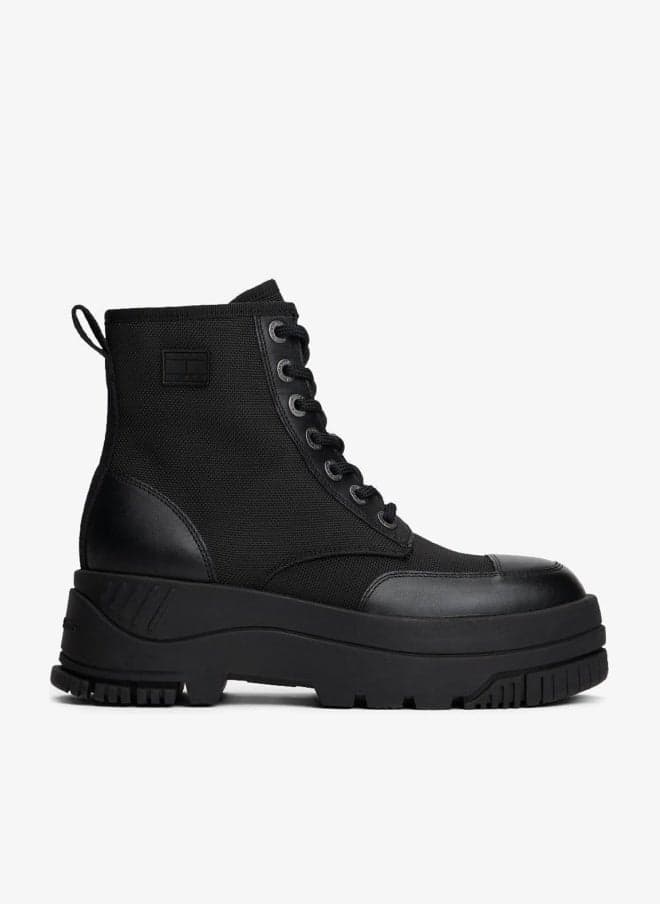 Lace Up Flatform Mid Boots - Image 1