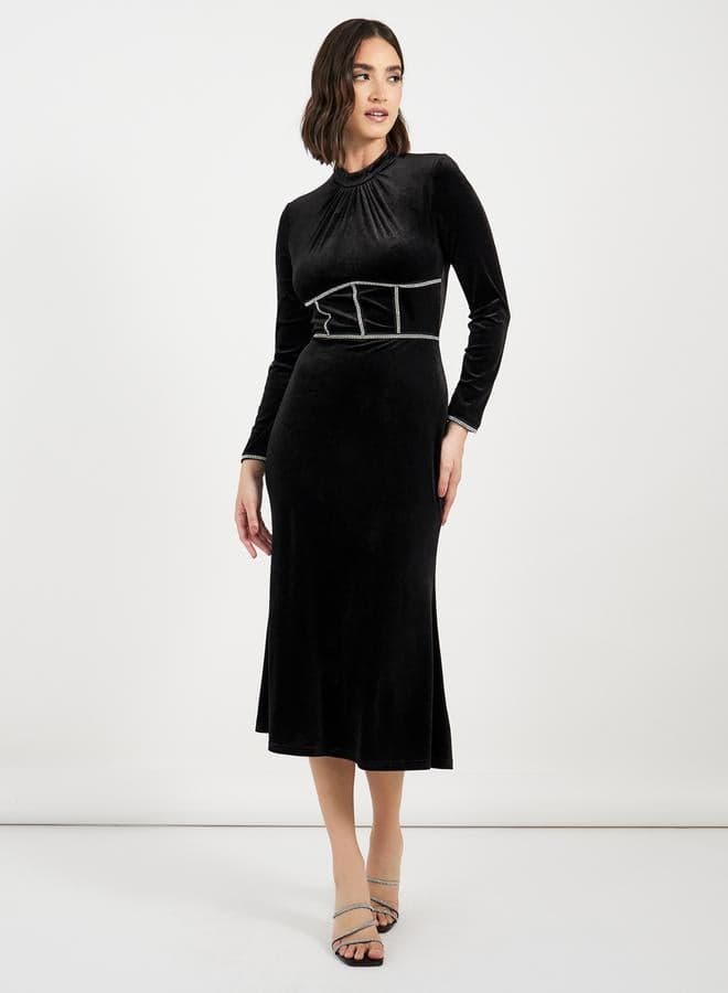 Velvet Corset Midi Dress - Image 1