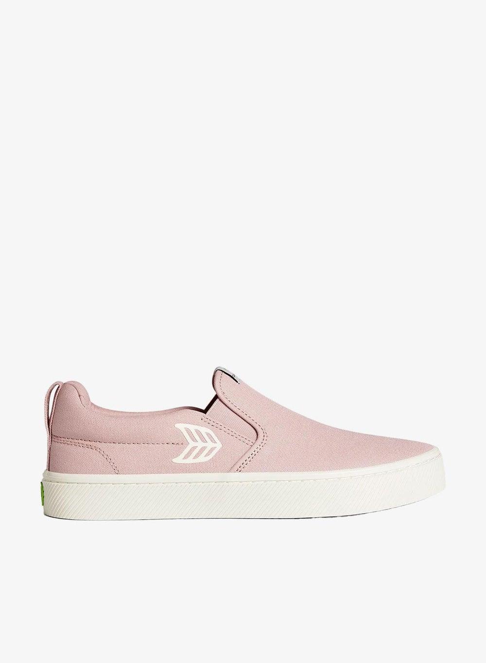 SLIP-ON Rose Canvas Ivory Logo Low-Top Sneakers - Image 1
