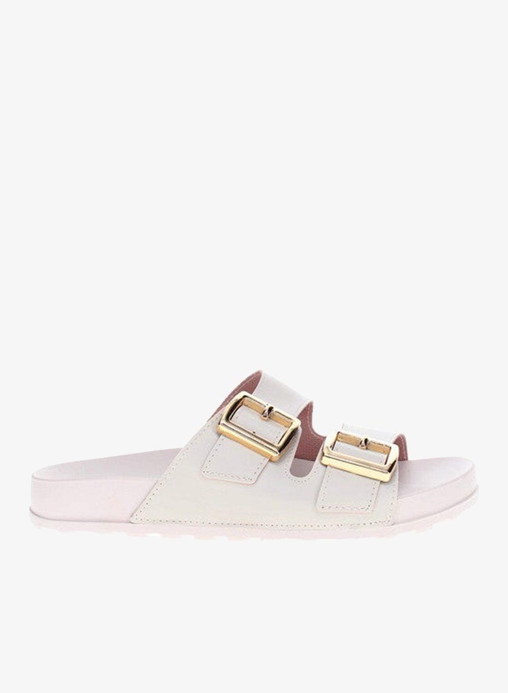 Moleca White Flat Sandals, Made in Brazil - Image 1