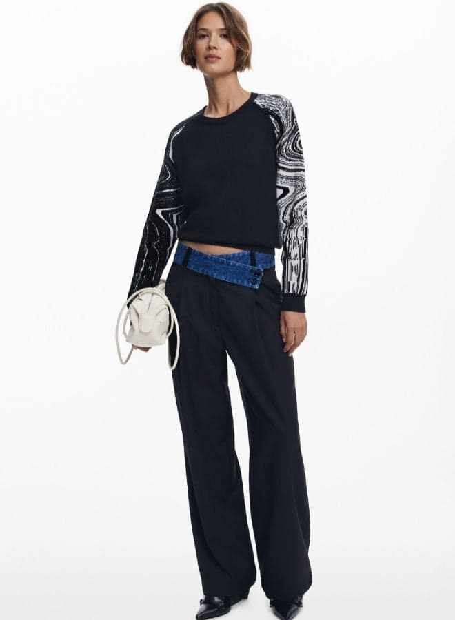 Marbled Sleeve Sweater - Image 1