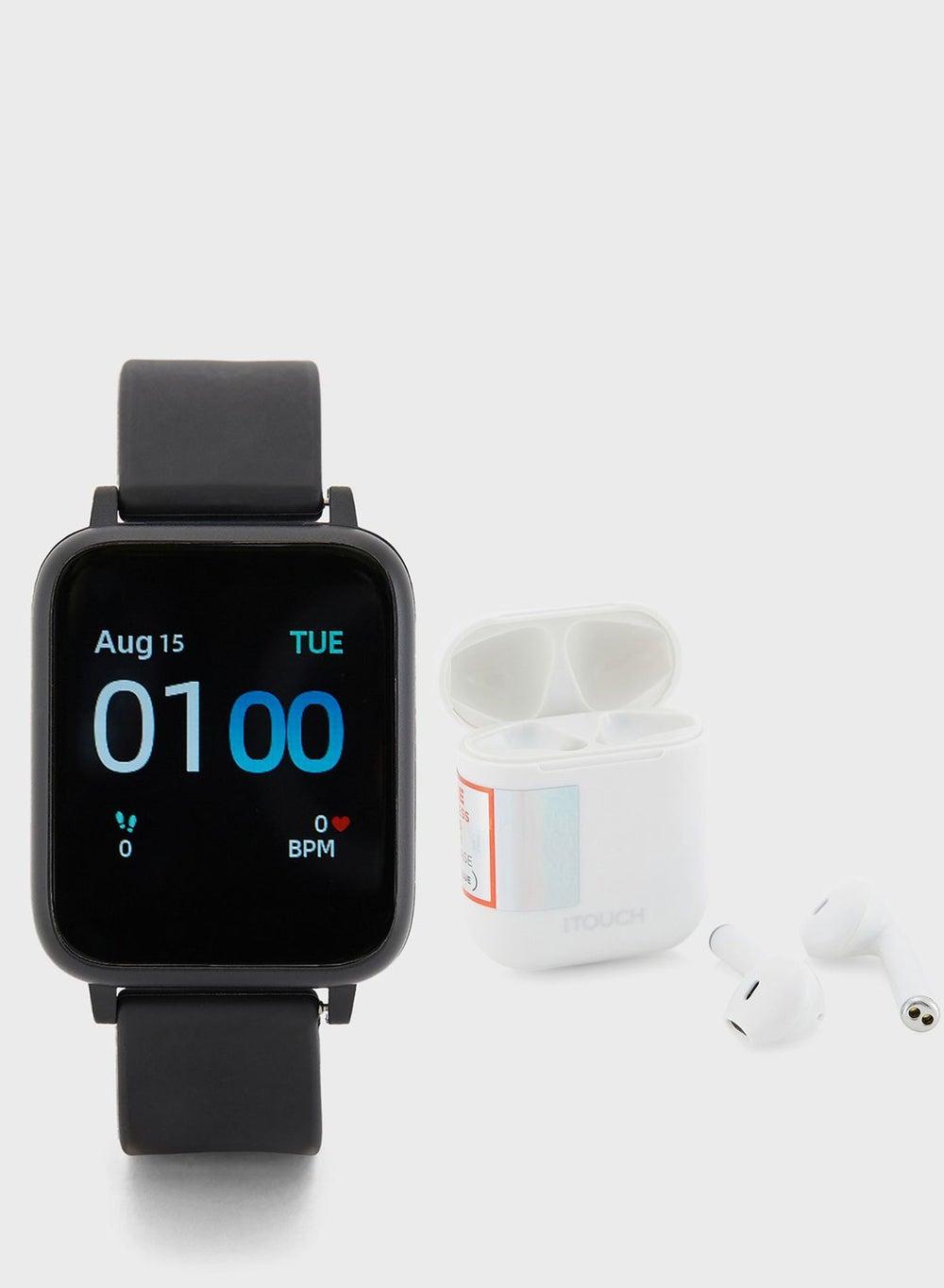 iTouch Go Unisex Smartwatch Black with Silicone Strap - Image 1