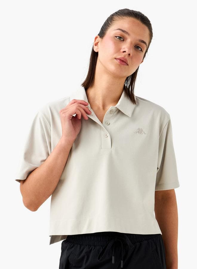 Kappa Logo Detail Cropped Polo T-Shirt - Image 1