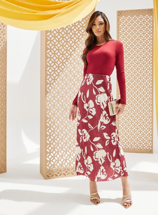 Floral Print Fitted Long Sleeve Co-Ord Set - Image 1