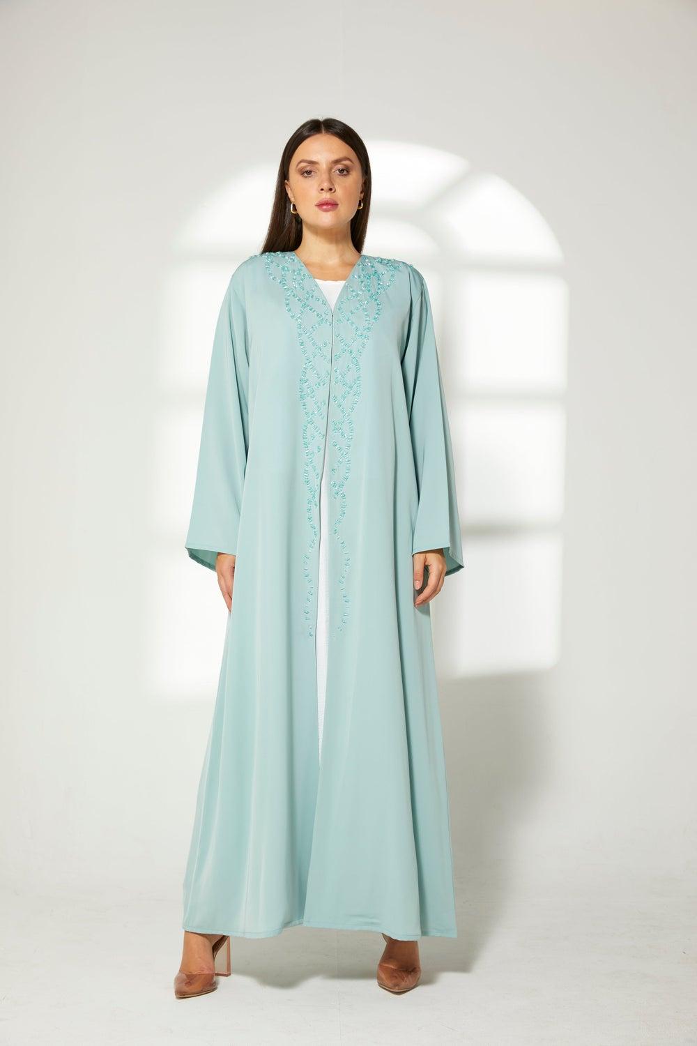 Embroidered Flared Sleeve Abaya - Image 1