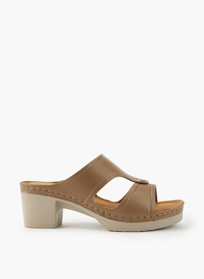 Flora Bella Solid Slip-On Block Heel Sandals - Image 1