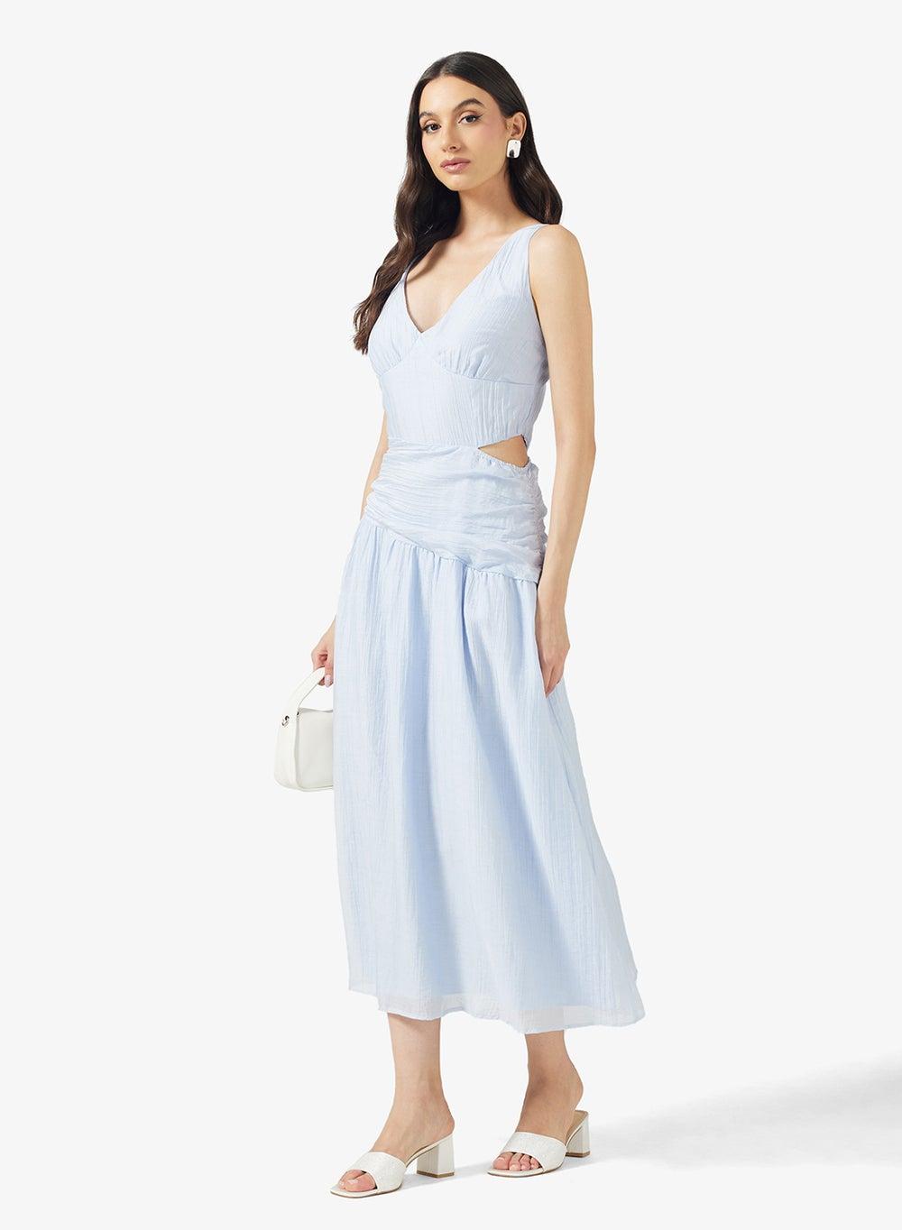 Sleeveless Dress with Asymmetric Waist - Image 1