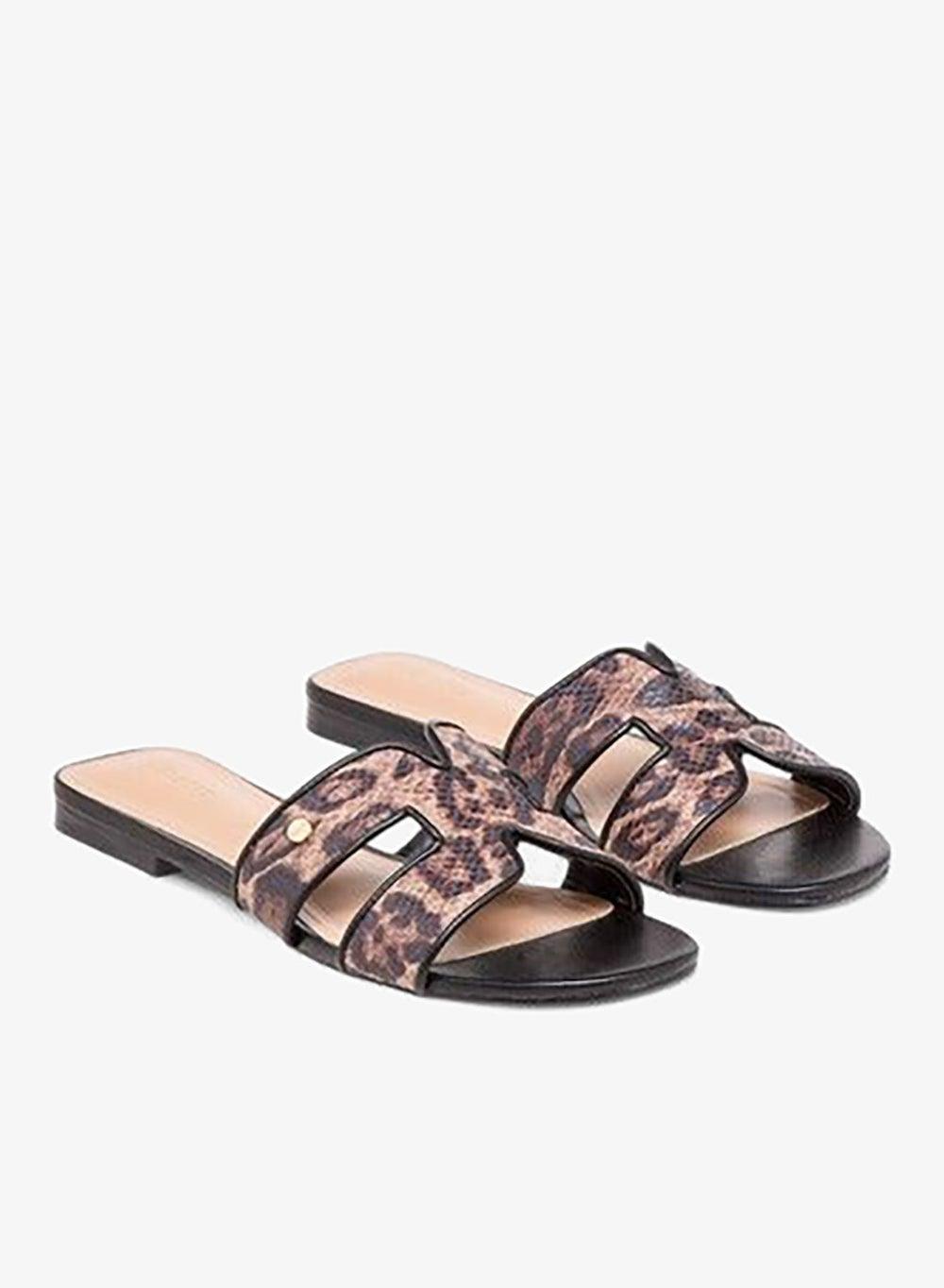 Women's Animal Print Slip-On Flat Slide Sandals - Image 1