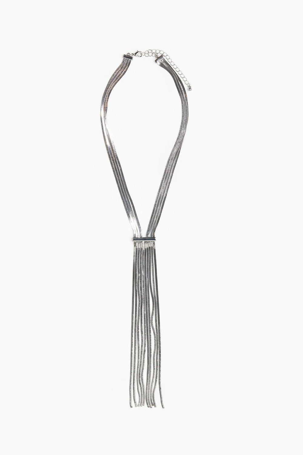 Snake Chain Necklace with Adjustable Front Detail - Image 1