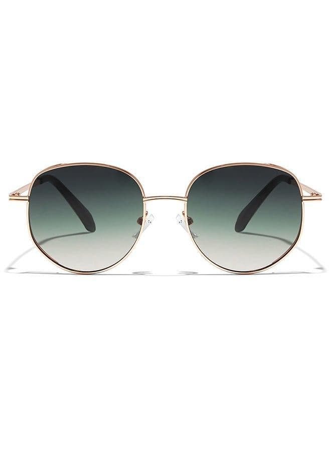 BlackOut OLIVINE Geometric Women's Sunglasses, UV400, Rose Gold Green - Image 1