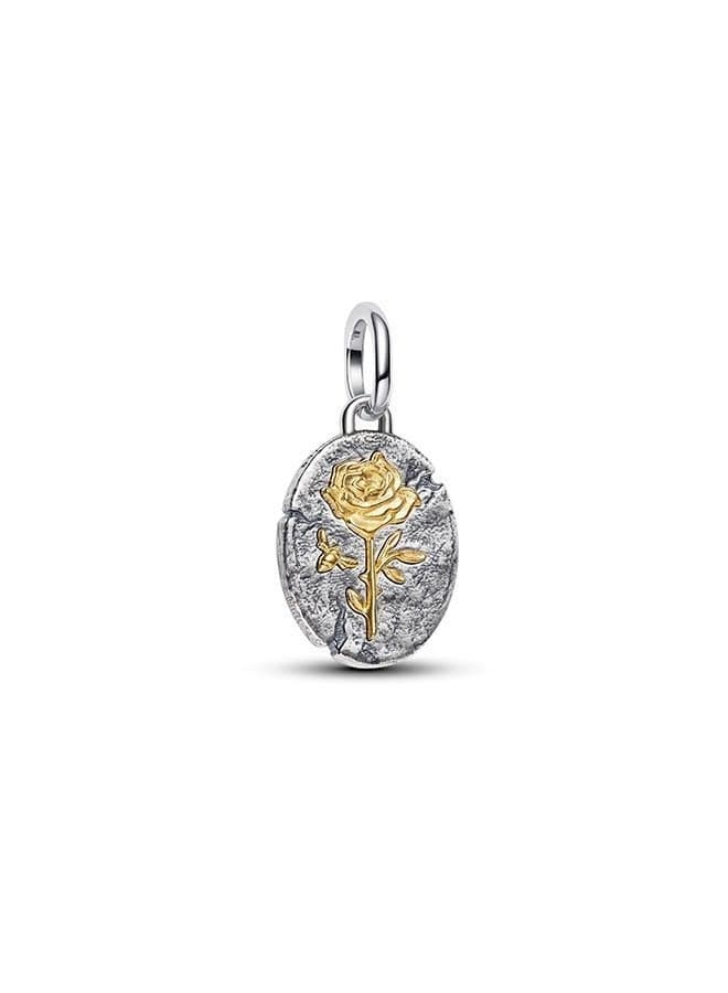 Rose Medallion Charm with Latin Inscription - Image 1