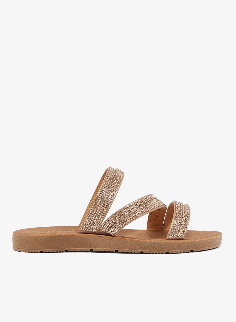Embellished Flat Sandals - Image 1