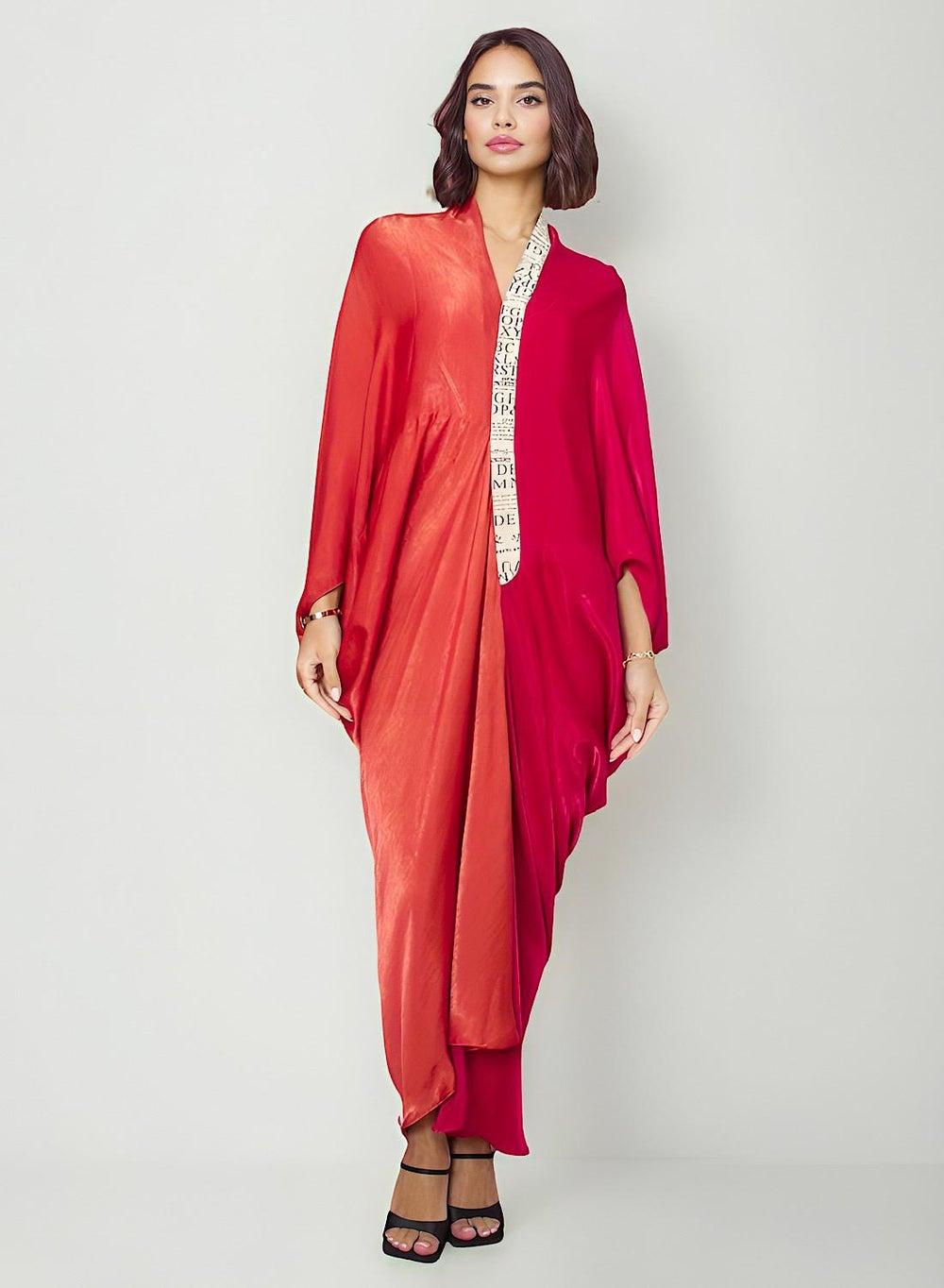 Dual Shade Pink and Orange Kaftan - Image 1