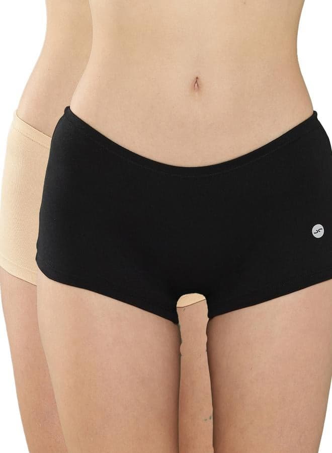 Leading Lady Pack of 2 Solid Cotton Boyshorts - Image 1