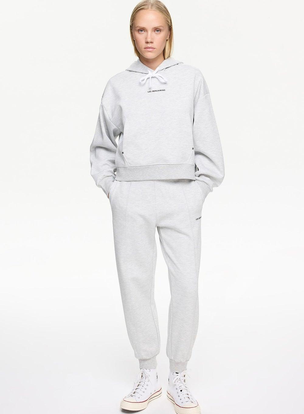 HOODIE 401 Gray Melange Seasonal Branding Print - Image 1