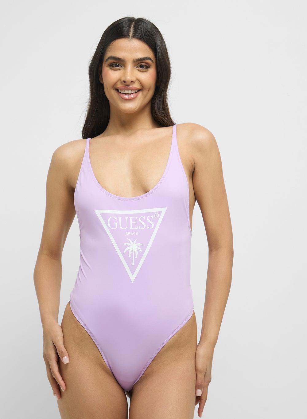 GUESS Logo Scoop Neck One Piece Swimsuit - Image 1