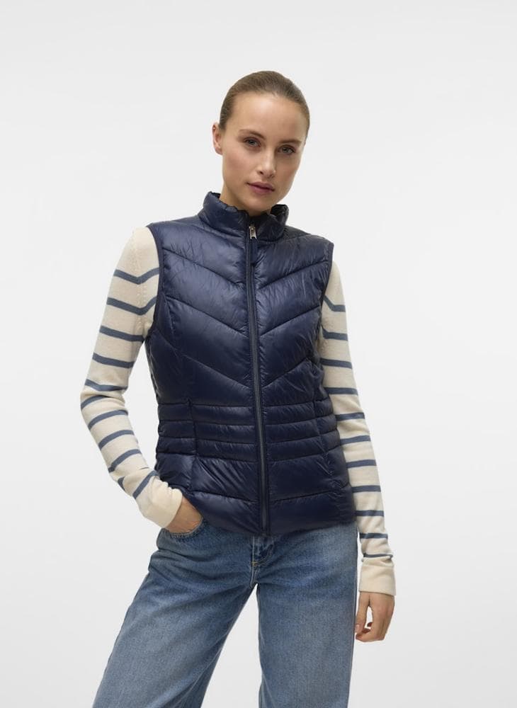Zip Through Quilted Waistcoat - Image 1