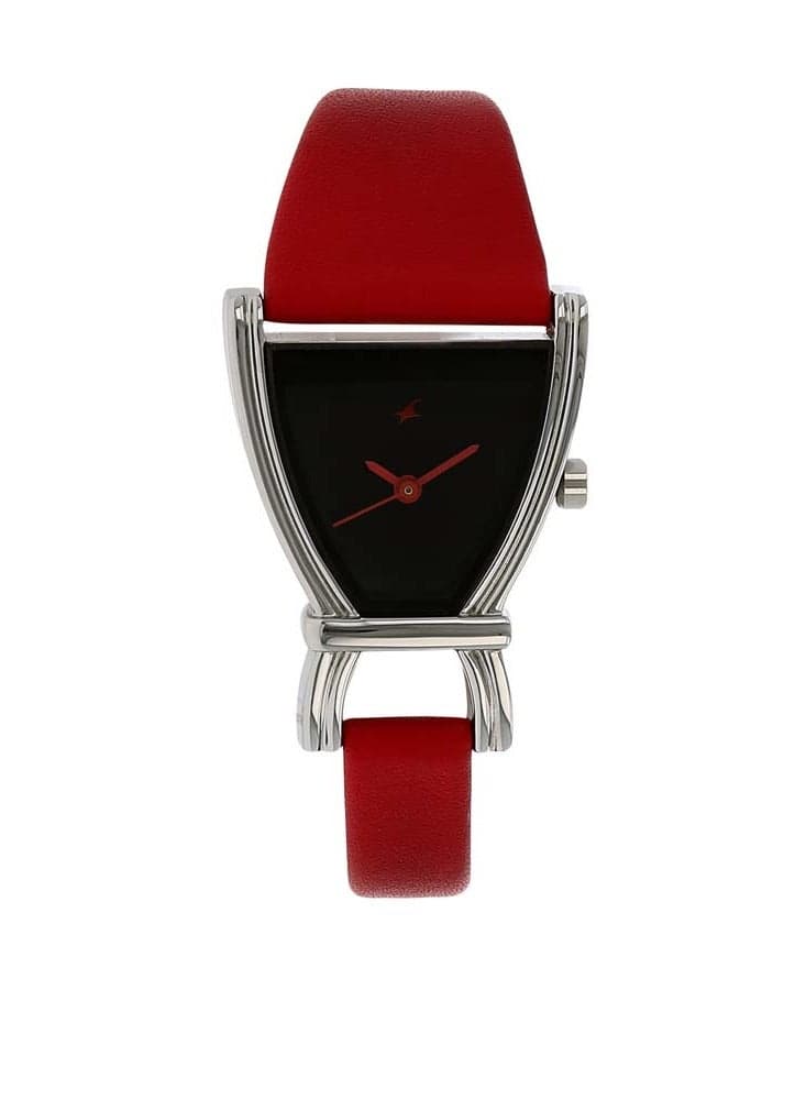 Fastrack Black Dial Leather Strap Watch for Girls - Image 1