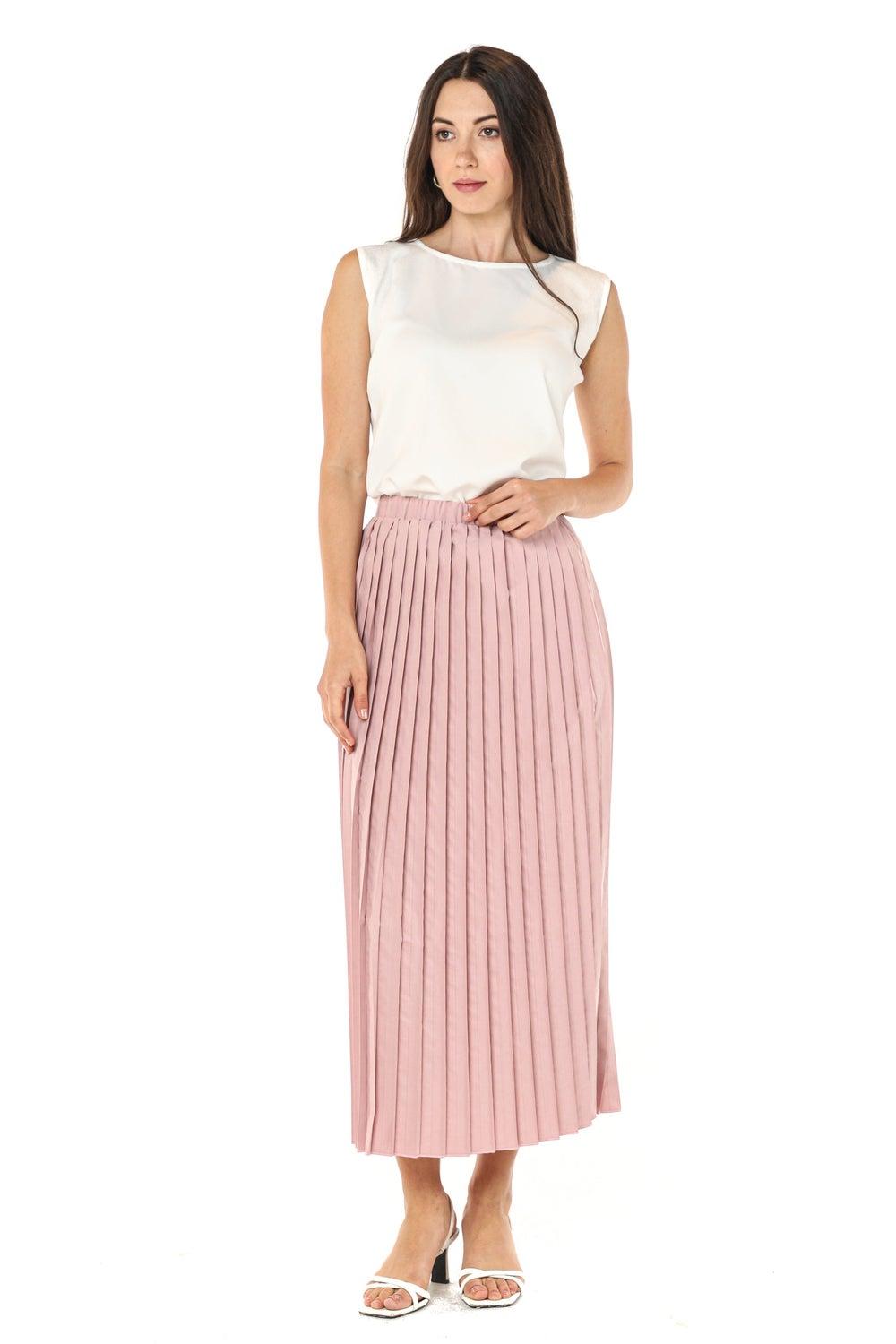 Pleated High-Waist Midi Skirt - Image 1