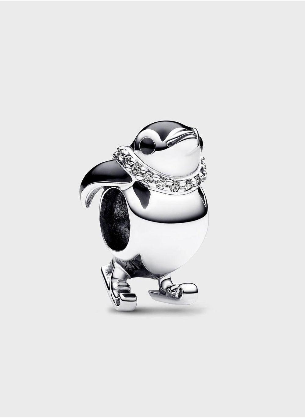Skiing Penguin Sterling Silver Charm - Image 1