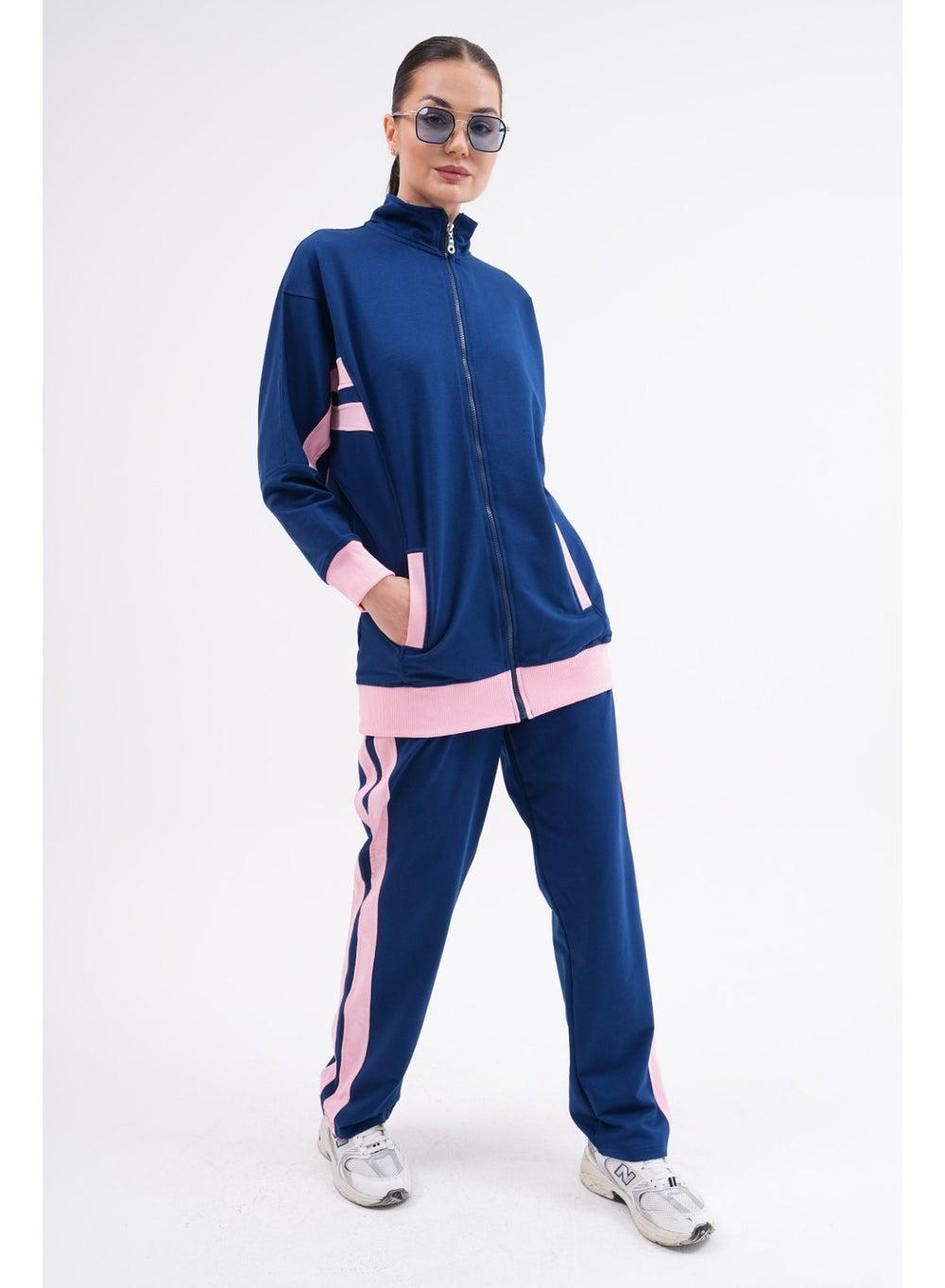 Two-Piece Zippered Tracksuit Set - Image 1