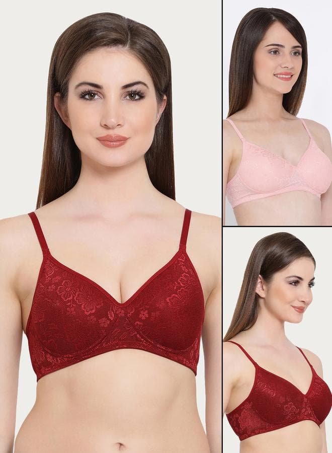 Pack of 2 Lace Padded Non-Wired Full Coverage Bras - Image 1