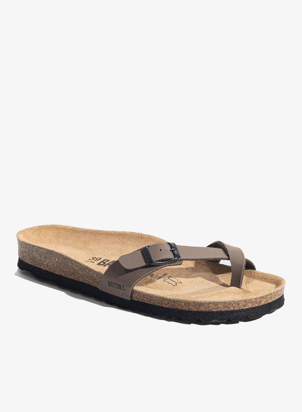 Miya Flat Sandals with Cork Sole - Image 1