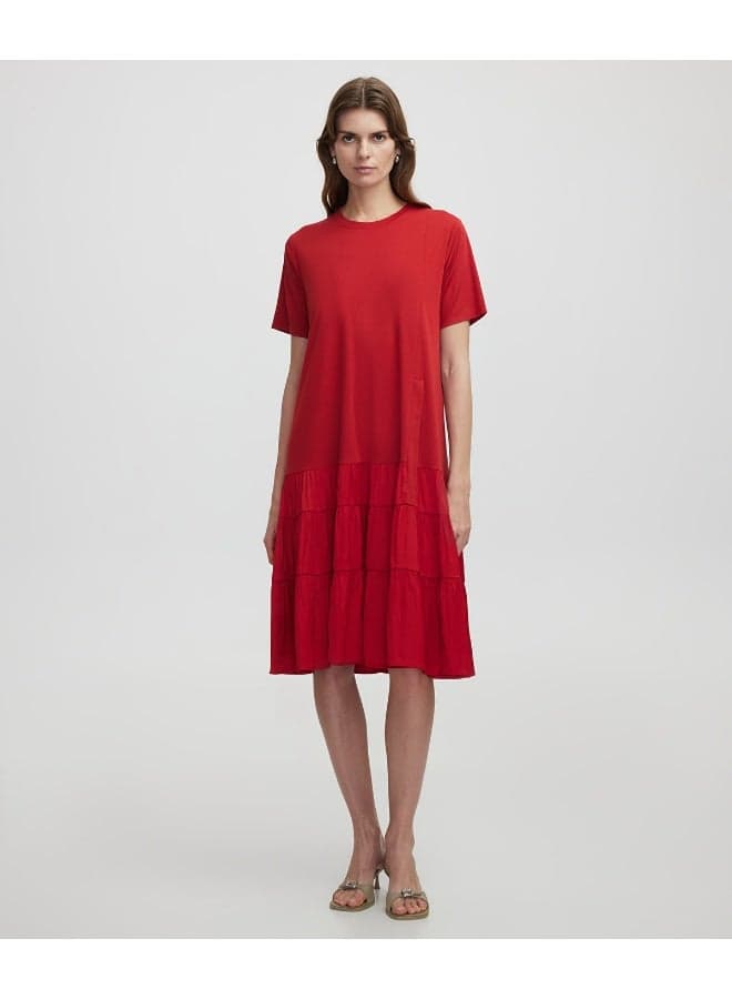 Relaxed Fit Gathered Midi Dress - Image 1
