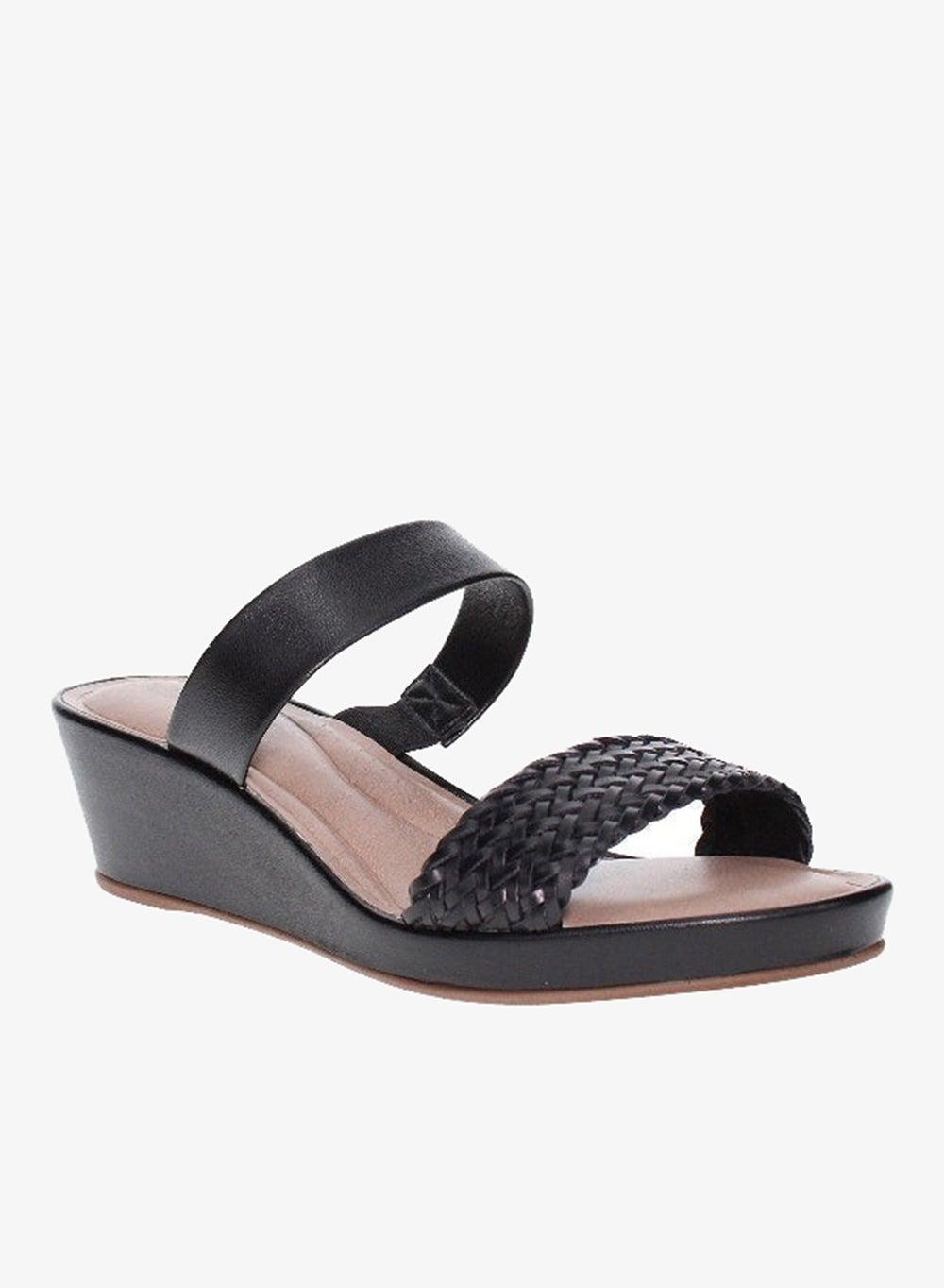 Beira Rio Black Wedge Sandals for Ladies - Image 1