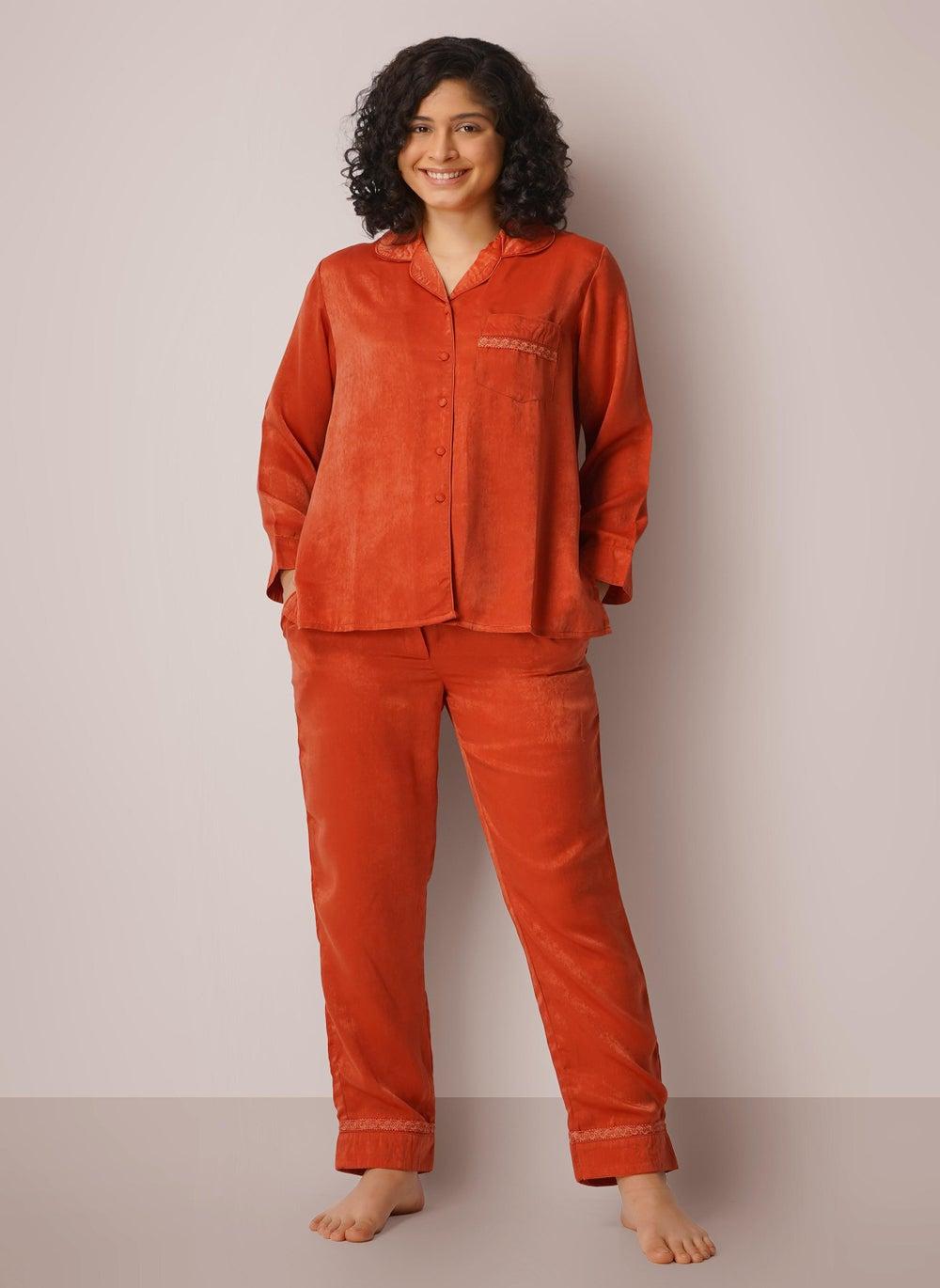 Ramadan Must Have Luxe Sandwash Satin Pyjama Set, Maisel - Image 1