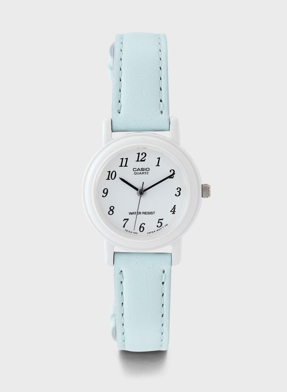 Women’s Leather Strap Analog Watch with Round Dial - Image 1