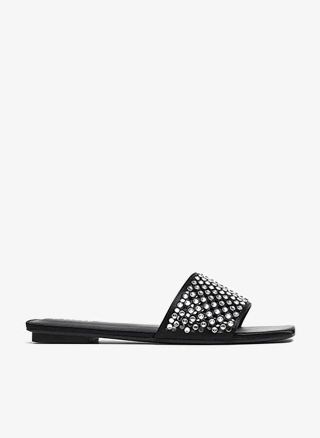 Comfort Embellished Flat Slides for Everyday Wear - Image 1
