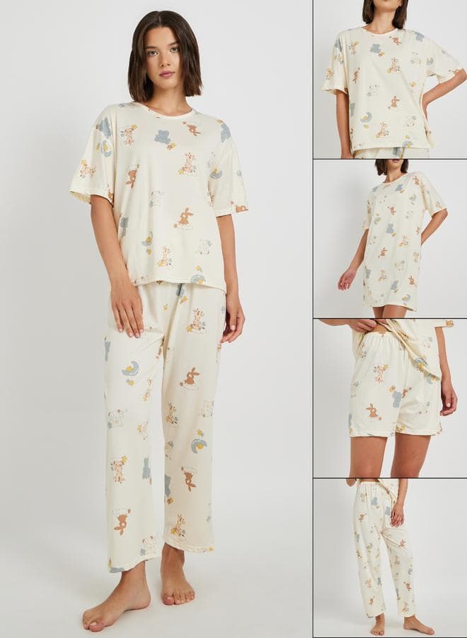 Take Two 4-Piece Printed Nightwear Set - Image 1