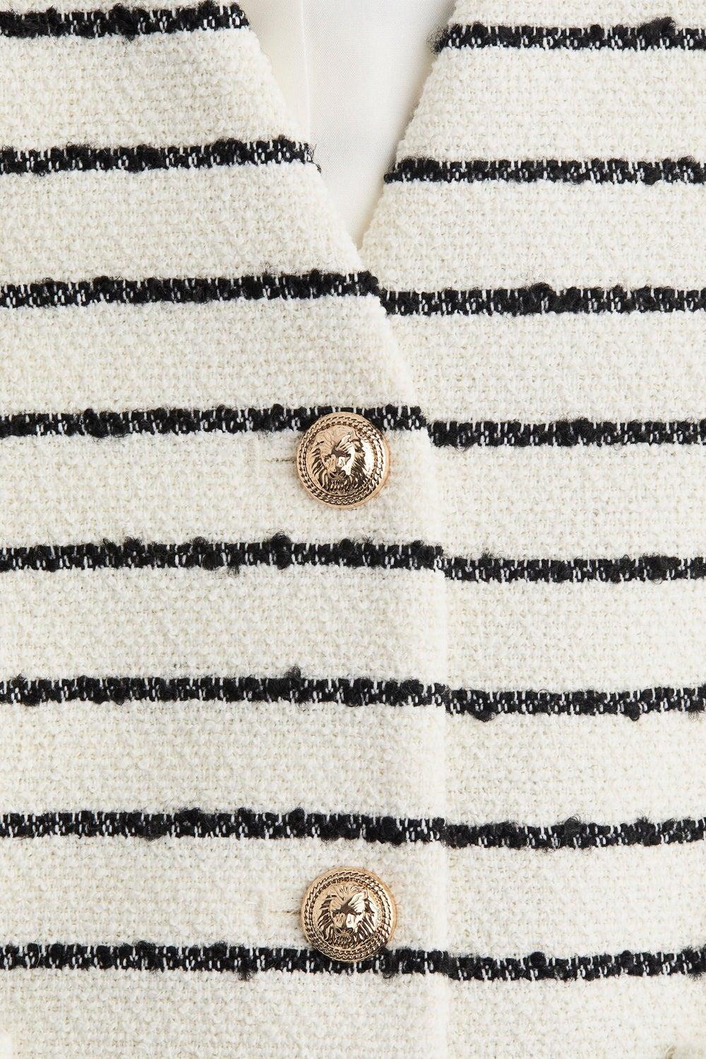 Bouclé Tailored Waistcoat with V-Neck - Image 1