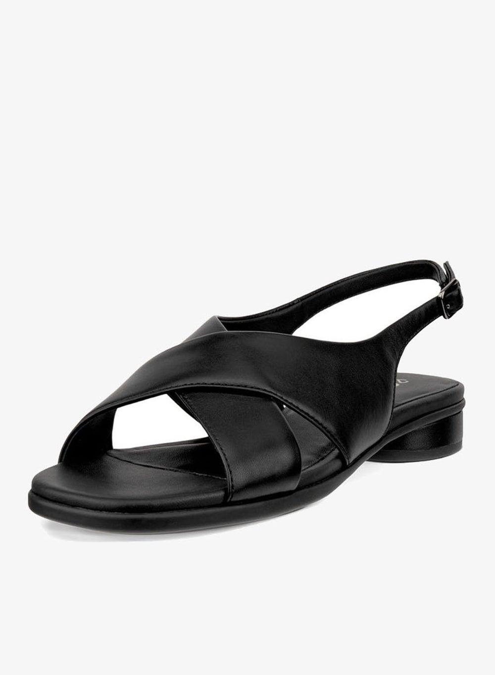 ECCO Sculpted Alba 25 Black Leather Sandals - Image 1