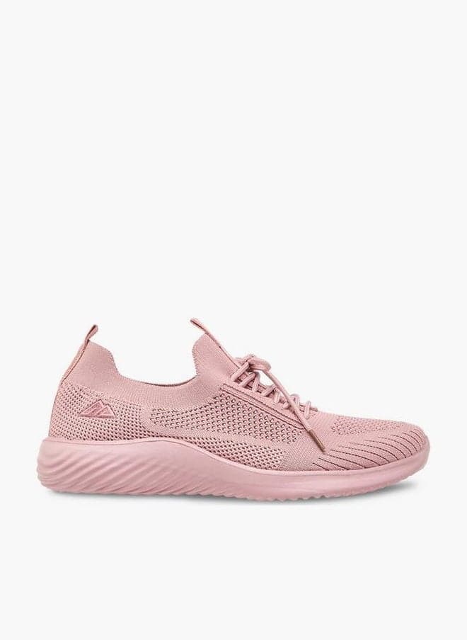 Textured Lace-Up Sports Shoes With Pull Tabs - Image 1