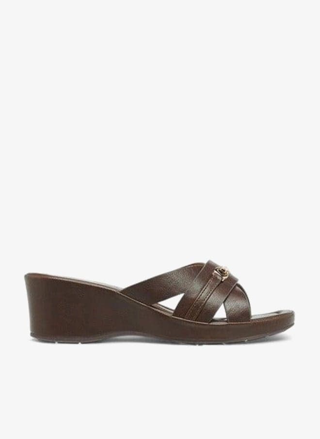 Flora Bella Metal Accent Wedge Slip-On Sandals - Image 1