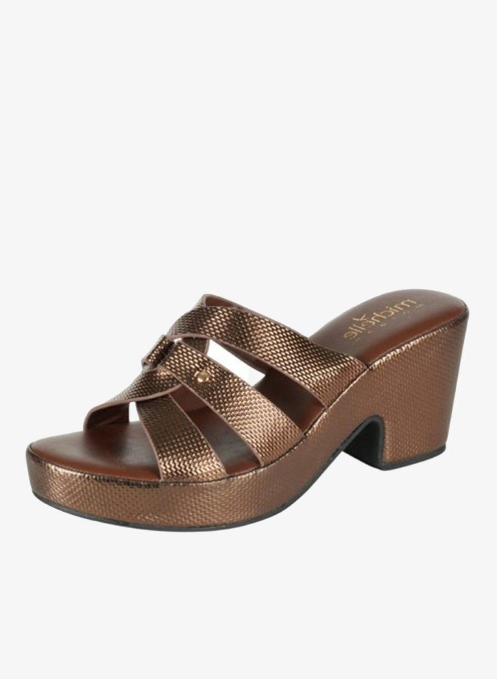 092-2956 Michelle Morgan Bronze Block Heel Sandals - Image 1