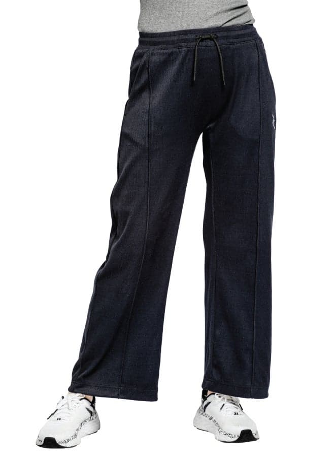 Women's Ribbed Straight Leg Pants with Drawcord - Image 1