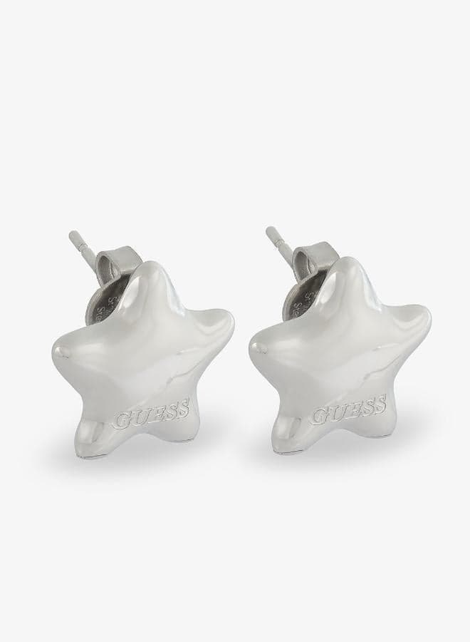 Iconique Stud Earrings with Logo Embossed Detail - Image 1