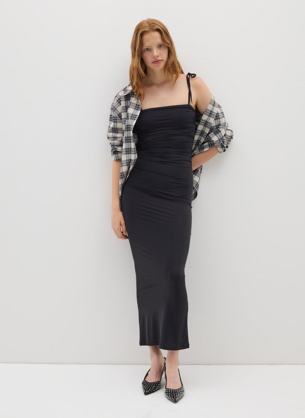 Ruched Black Maxi Dress by B.Angel - Image 1