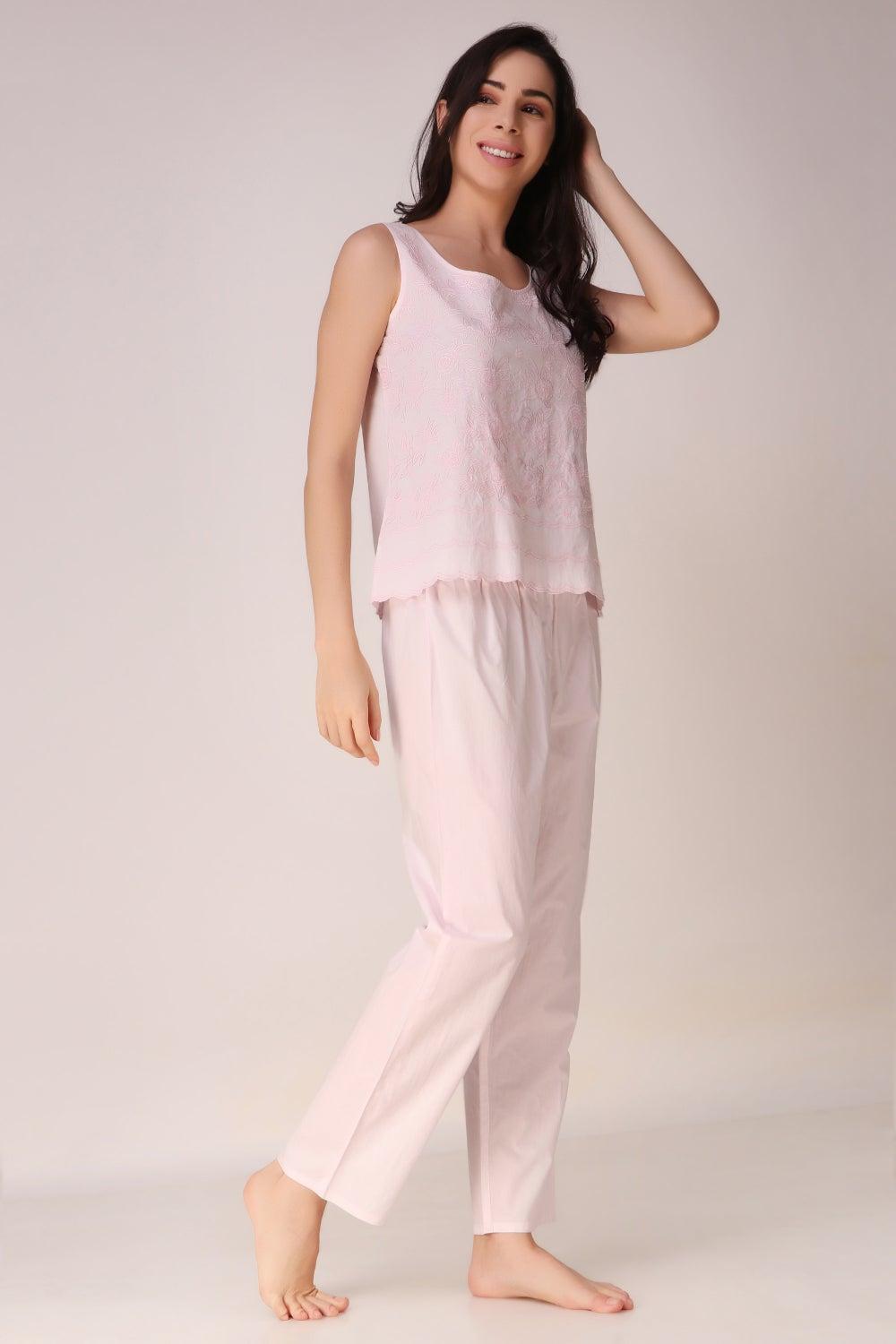 Vanessa Embroidered Long Pyjama Set - Image 1